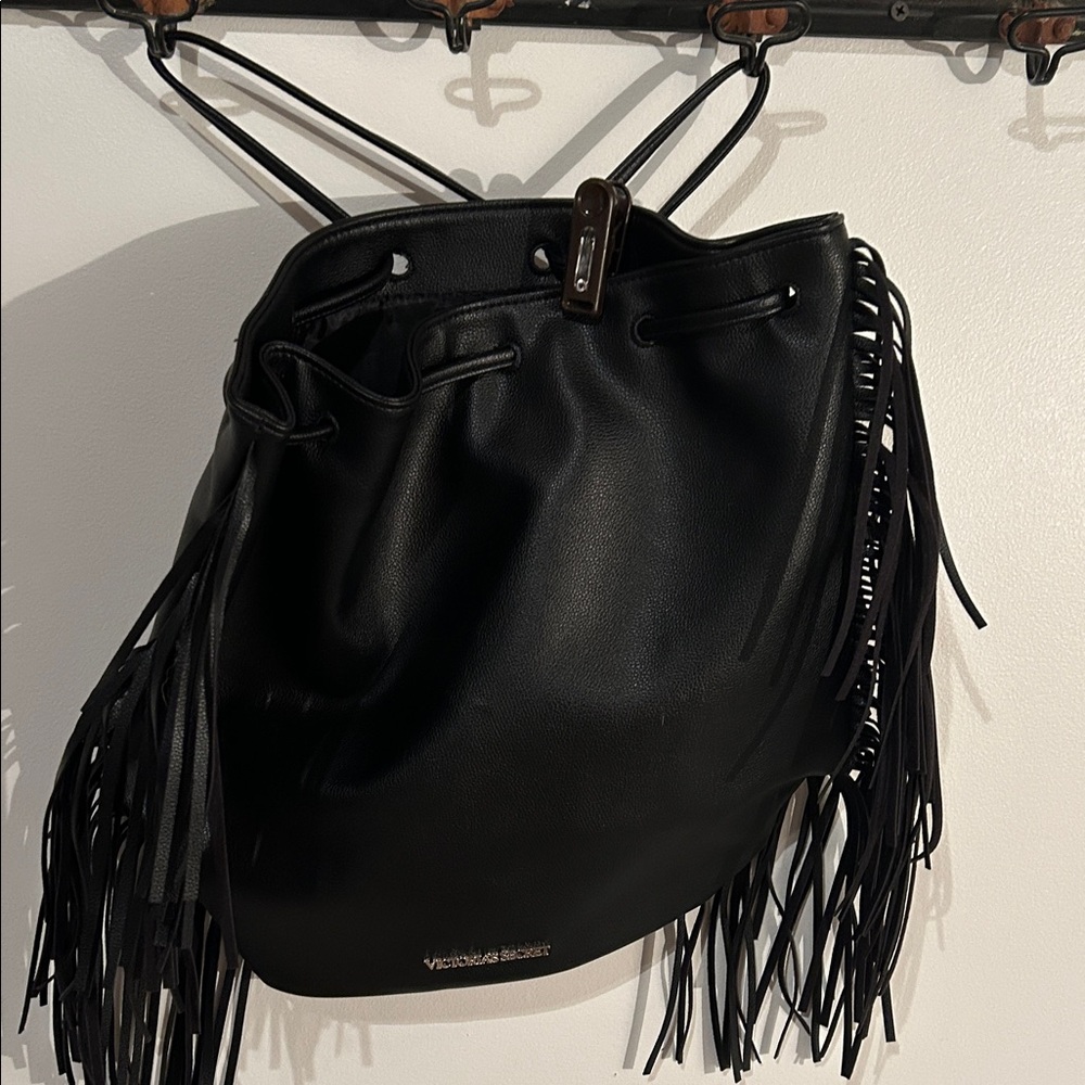 Victoria's Secret Black Fringe Shoulder Bag